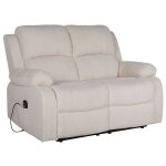 Armand - canap 2 places relax lectrique en velours ctel - beige