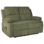Armand - canap 2 places relax lectrique en velours ctel - vert