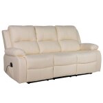 Armand - canapé 3 places relax électrique en simili - beige Armand - canapé 3 places relax électrique en simili - beige