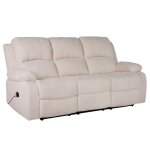 Armand - canap� 3 places relax �lectrique en velours c�tel� - beige