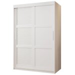 Armoire  2 portes coulissantes - abiksmeble ?aluzja 3 - armoire  rideaux corps blanc faade blanc poignes ...