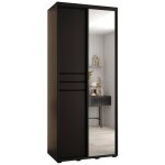 Armoire à 2 portes coulissantes davos 11 avec miroir - 2352x100x60cm - corps noir - front noir - rail ... Armoire à 2 portes coulissantes davos 11 avec miroir - 2352x100x60cm - corps noir - front noir - rail ...