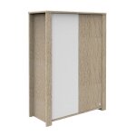 Armoire 2 portes sauthon - 130 x 58 x 191cm - bois et blanc