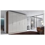 Armoire 6 portes laqu�es sare 2384 x 240 cm structure legend fa�ade gris laqu�e