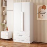 Armoire 70 * 40 * 170cm double porte avec tiroirs et compartiments blanc (ancien sku: ldb00307aak)