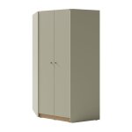 Armoire d?angle alex ? 2 portes 2 penderies et 8 �tag�res sable beige