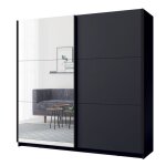 Armoire arsala 150 cm gris graphite avec miroir ? 2 portes coulissantes Armoire arsala 150 cm gris graphite avec miroir ? 2 portes coulissantes