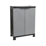 Armoire basse en r�sine pour ext�rieur avec 1 �tag�re 92x68x39cm thinia home