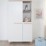 Armoire bébé 2 portes et 2 niches ouvertes roba - leon - 1 tringle et 5 Étagères - pieds en bois massif ... Armoire bébé 2 portes et 2 niches ouvertes roba - leon - 1 tringle et 5 Étagères - pieds en bois massif ...