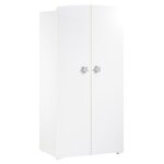 Armoire b�b� basic - blanche - boutons �toiles grises - 2 portes - babyprice