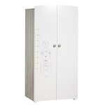 Armoire b�b� teddy - bois - blanche - 2 portes - 175x85x56cm - babyprice