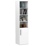 Armoire bibliothèque demi - porte 4 étagères multimo largeur 50 cm blanc Armoire bibliothèque demi - porte 4 étagères multimo largeur 50 cm blanc