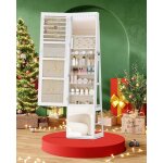 Armoire  bijoux 16 leds organisateur de bijoux sur pied avec base rotative  360miroir verrouillable ...