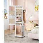 Armoire  bijoux 8 leds 175cm organisateur de bijoux sur pied miroir verrouillable sur toute la longueur ...