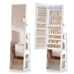 Armoire � bijoux - miroir int�gral - �clairage int�gr� - rotation 360� - blanc nuage