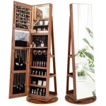 Armoire à bijoux avec miroir - relax4life - 3 en 1 - rotative à 360° - miroir pleine longueur - lumières ... Armoire à bijoux avec miroir - relax4life - 3 en 1 - rotative à 360° - miroir pleine longueur - lumières ...