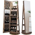 Armoire à bijoux avec miroir - relax4life - pivotante à 360° - miroir de maquillage intégré - Éclairage ... Armoire à bijoux avec miroir - relax4life - pivotante à 360° - miroir de maquillage intégré - Éclairage ...