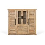 Armoire en bois massif - giner y colomer - 4 portes - 2 portes en verre - tiroirs inf�rieurs