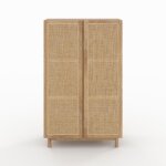 Armoire en bois massif de mindi et rotin - delya - rendez - vous d�co