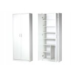 Armoire de bureau 2 portes - armoire multi - usages - 74x35x180cm - 6 tagres - meuble de rangement ...