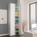 Armoire de bureau blanc 60 x 32 x 190 cm bois d ingénierie Armoire de bureau blanc 60 x 32 x 190 cm bois d ingénierie