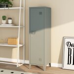 Armoire  casier kurikka mtallique vrouillable 137 x 38 x 38 cm gris fonc