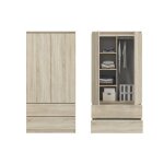 Armoire multifonction 90x50x180 cm ? 2 tiroirs 3 tagres tringle  vtements - meuble de rangement - ...