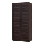 Armoire - moderne - 2 portes - mdf - effet noyer fonc� - 176 x 80 x 52 cm