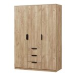 Armoire de chambre garde - robe moderne meuble de rangement intemporel 2 penderie 4 �tag�res 3 tiroirs ...