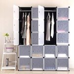 Armoire de chambre penderie 20 cubes jnis modulable meuble etagres de rangement pour vtements - chaussures ...