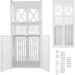 Armoire de chambre rangement mini dayplus 3 tages  grilles double porte 90 x 40 x 25 cm meuble de rangement ...