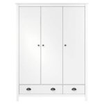 Armoire de chambre - uu - � 3 portes - hill blanc 127x50x170 cm - bois pin solide u177