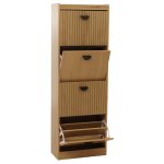 Armoire � chaussures hwc - o39 meuble � chaussures 4 compartiments � clapets mdf m�lamin� m�tal 147 x ...