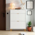 Armoire  chaussures meuble entre blanc moderne 8024119cm - tagre rabattable scurit enfant + design ...