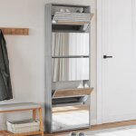 Armoire à chaussures - sweety - meuble à chaussures - miroir 5 niveaux sonoma gris 63x17x1695cm m780 Armoire à chaussures - sweety - meuble à chaussures - miroir 5 niveaux sonoma gris 63x17x1695cm m780
