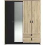 Armoire - chne / noir - 4 portes 2 tiroirs - 162 x 521 x 1992 cm - parisot