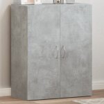 Armoire de classement - gris b�ton - bois ding�nierie - 60x32x775 cm - design contemporain