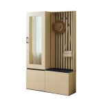 Armoire combin�e avec miroir et banc ensemble de meubles de couloir moderne avec tringle � v�tements ...
