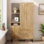 Armoire compacte et meuble dentr�e 110x186x38 cm avec panneaux rembourr�s comprenant un rangement pour ...