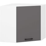 Armoires de cuisine akord dangle haut w60 oliwia blanc 60 cm 1 porte fa�ade gris graphite 2 �tag�res ...