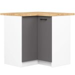 Armoires de cuisine basse akord s90 dangle oliwia blanc 90 cm 2 portes fa�ade gris graphite 2 �tag�res ...