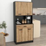 Armoire de cuisine buffet meuble de rangement 2 placards 4 portes 1 tiroir passe - c�bles 80l x 40p x ...