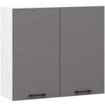 Armoires de cuisine haut akord w80 oliwia h720 blanc 80 cm 2 portes fa�ade gris graphite 2 �tag�res 80x30x72 ...