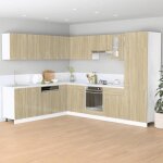 Armoire de cuisine meuble bas de cuisine armoire  four chne sonoma 60x46x815cm agglomr sqzr782350 ...