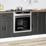 Armoire de cuisine meuble bas de cuisine armoire  four porto noir bois dingnierie sqzr224201 home - ...