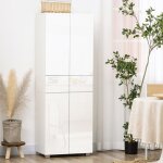 Armoire de cuisine meuble de rangement buffet 4 portes avec �tag�res r�glables - dim. 60l x 35l x 170h ...