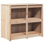 Armoire de cuisine moderne - vidaxl - bois de pin massif - 106x55x92 cm - marron - 4 �tag�res - rangement ...