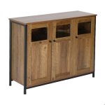 Armoire de cuisine relaxdays avec portes vitr�es h x l x p : 75 x 100 x 35 cm buffet cuisine anrichte ...