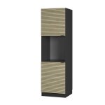 Armoire pour cuisini�re fame - line 60cm ouvert panneau en ch�ne anthracite vicco