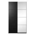 Armoire design 120cm. 2 portes avec miroirs modulables. couleur noir mat. collection eos